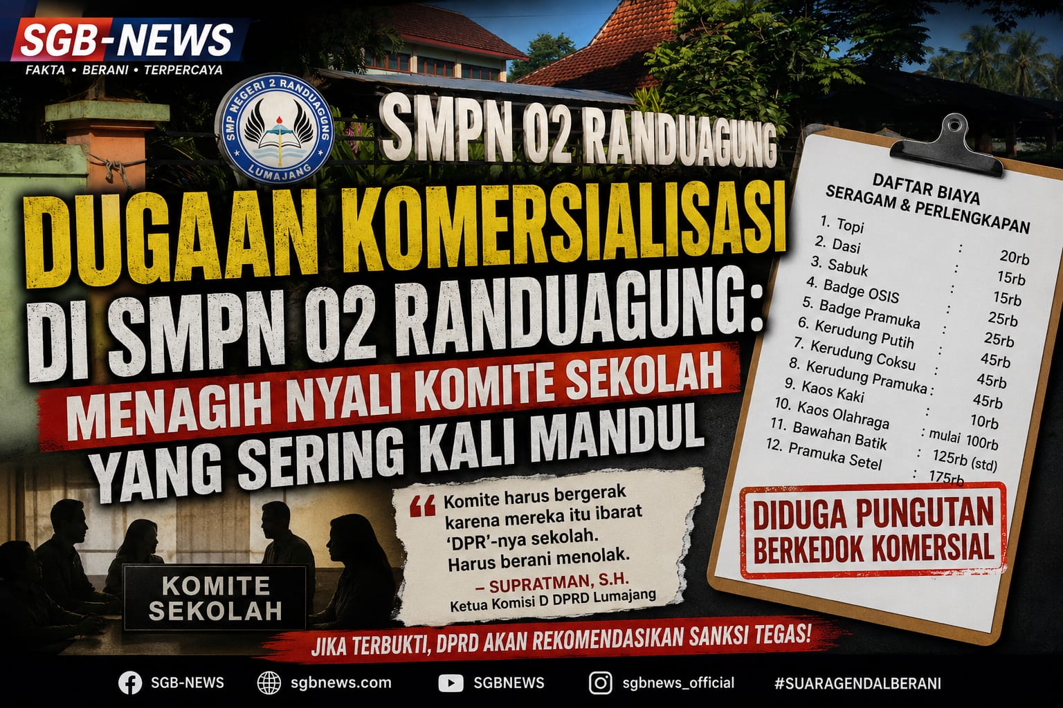 Dugaan Komersialisasi di SMPN 02 Randuagung: Menagih Nyali Komite Sekolah yang Sering Kali Mandul