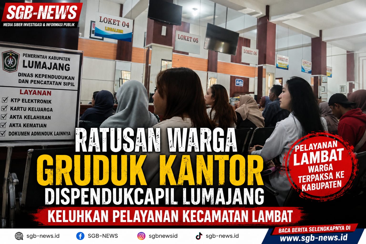 Ratusan Warga Gruduk Kantor Dispendukcapil Lumajang, Keluhkan Pelayanan Kecamatan Lambat